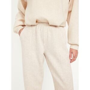 Old Navy Bounce Fleece Cream Sweatpants NWT High Rise Sustainable S Petite